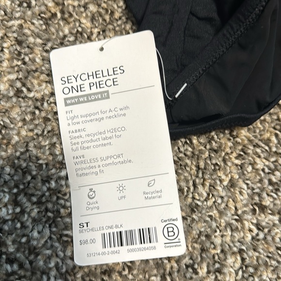 NWT! Athleta Black Seychelles One Piece Swimsuit - Size Small Tall🩵 - Picture 4 of 5